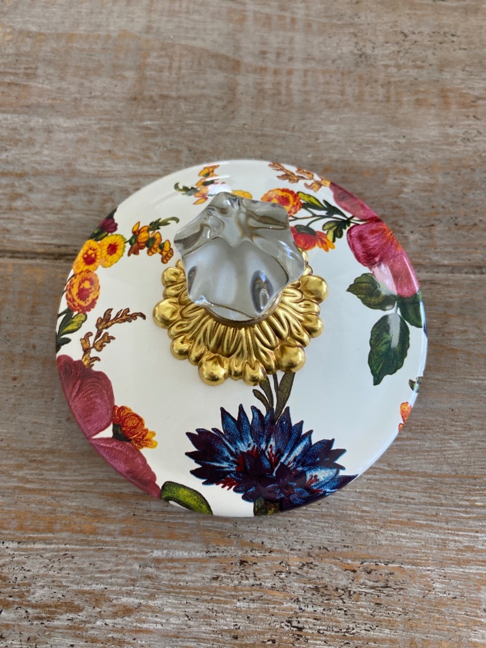 Mackenzie-Childs Floral Cookie Jar Lid (Lid Only)